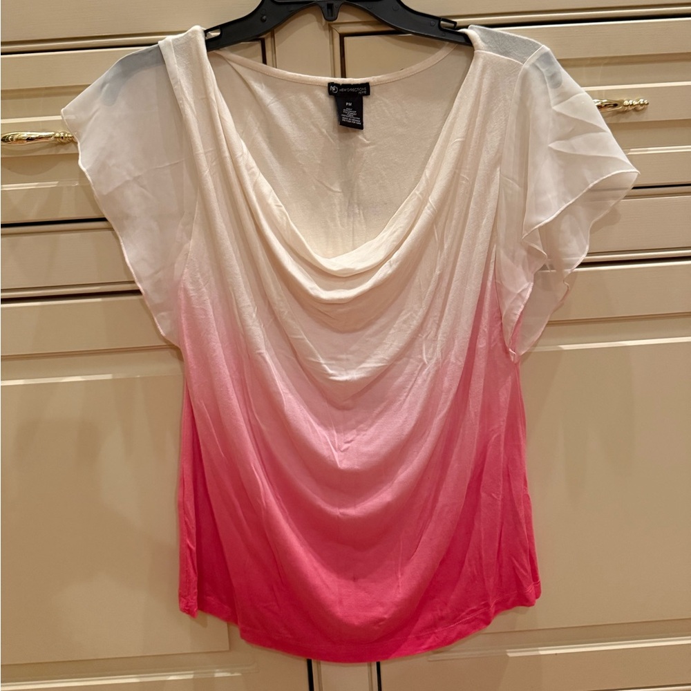 New Directions Pink Ombre Blouse